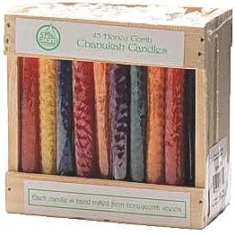 Chanukah Candles - Honeycomb Beeswax Blue / White or Multicolor