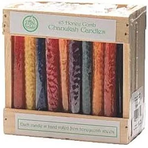 Chanukah Candles - Honeycomb Beeswax Blue / White or Multicolor