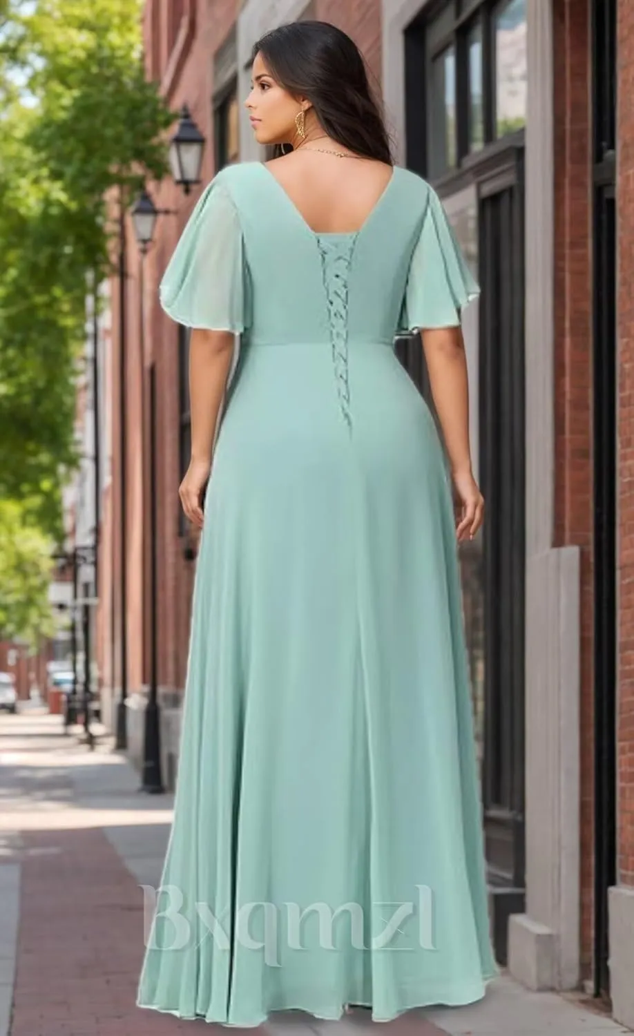 Chiffon Mother of The Bride Dresses for Women 2025 Ruffled Formal Evening Gowns with Pockets