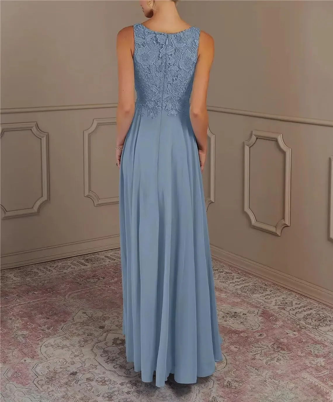 Chiffon Mother of The Bride Dresses with Jacket 2 Piece Wedding Party Dress Long Formal Gowns DN96