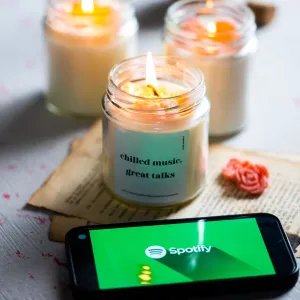 Chilled Music, Great Talks | Scented Candles Gift Set | Scented Candles for Home Decor | Lifestyle Candles | Scented Candles for Living Room | Scented Candles for Bedroom Decoration Items - x1, 40hrs