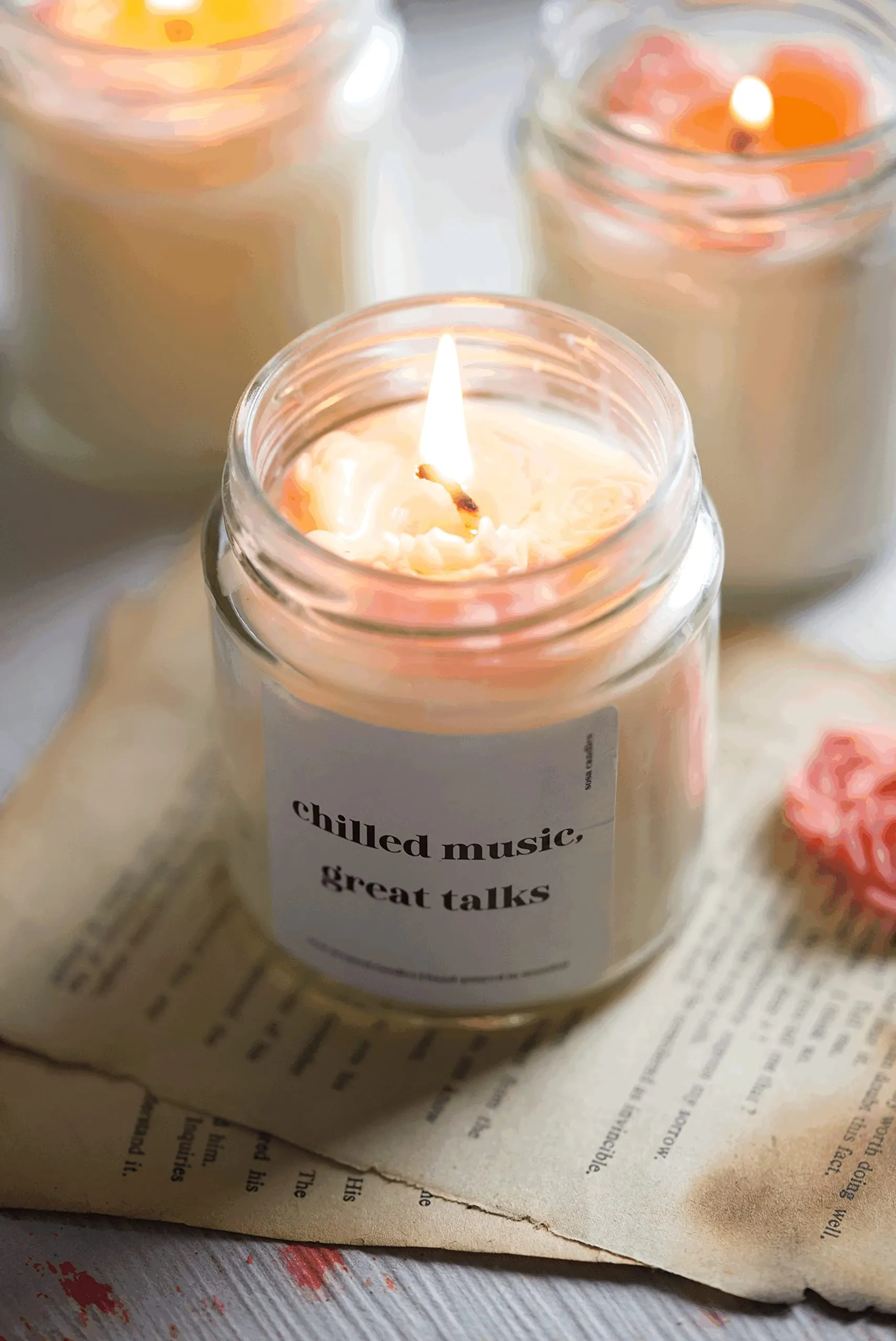 Chilled Music, Great Talks | Scented Candles Gift Set | Scented Candles for Home Decor | Lifestyle Candles | Scented Candles for Living Room | Scented Candles for Bedroom Decoration Items - x1, 40hrs