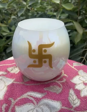 Ck Homez Scented Jar Candle for Home Decoration Aroma Therapy Swastik Candles for Gifting (Pack of 2)