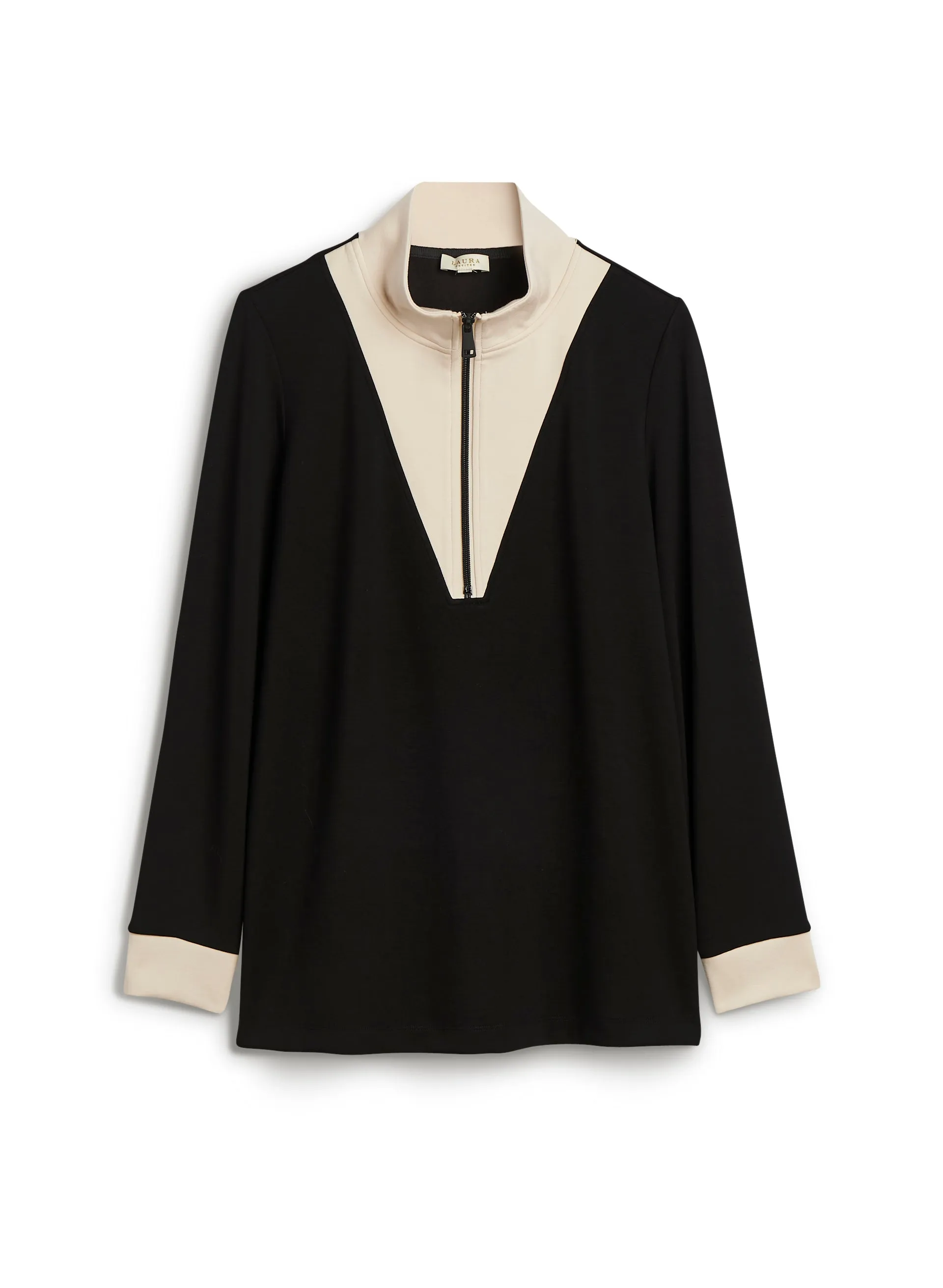Colour Block Mock Neck Top