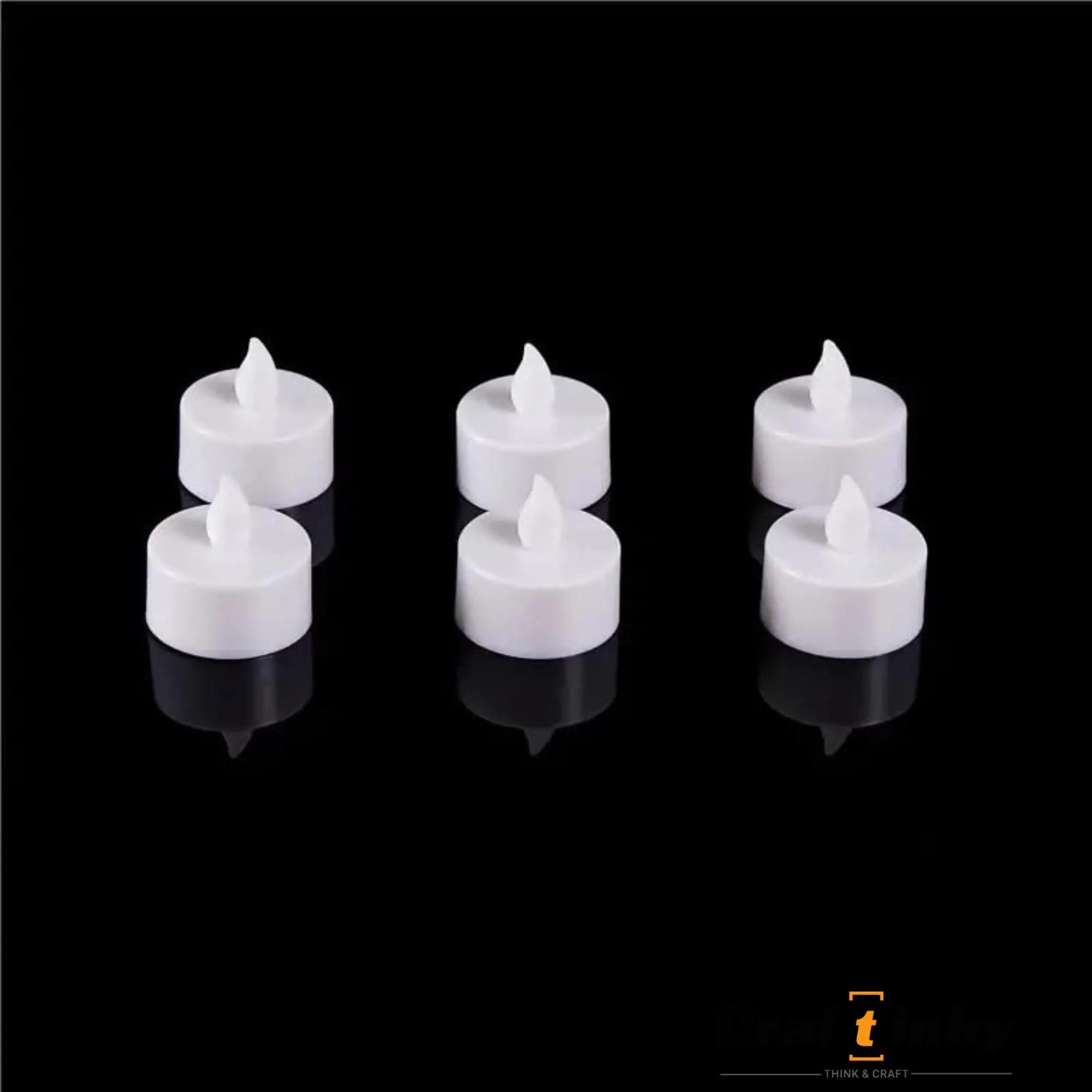 CRAFTINKY LED Tea Light Flameless & Smokeless Battery Operated Melting Candle Perfect for Home Decoration Set Gifts|Room|Birthday|Christmas|Diwali|Navratri|White|Yellow Light (Set of 24)