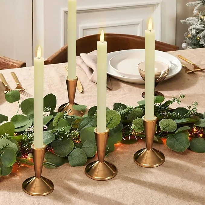 darkline LED Candles Taper Candles 3D Flameless Candles Battery Operated Candle Lights LED Long Candles for Table Christmas Birthday Party Wedding Home Church Decoration with Remote-6 Pics