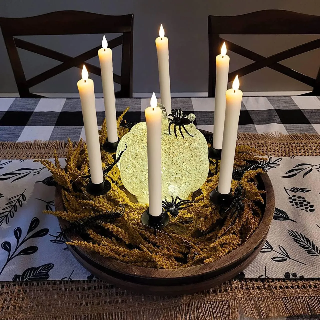 darkline LED Candles Taper Candles 3D Flameless Candles Battery Operated Candle Lights LED Long Candles for Table Christmas Birthday Party Wedding Home Church Decoration with Remote-6 Pics