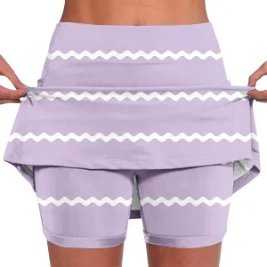 DDAPJ pyju Striped Skorts for Women Dressy Casual Skirt Athletic Inner Shorts Running Tennis Golf Workout Sports Outfits