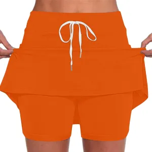 DDAPJ pyju Tennis Skirts for Women Summer Drawstring High Waisted Golf Skorts Running Athletic Skorts for Pickleball Casual