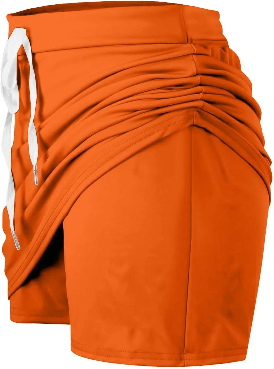 DDAPJ pyju Tennis Skirts for Women Summer Drawstring High Waisted Golf Skorts Running Athletic Skorts for Pickleball Casual