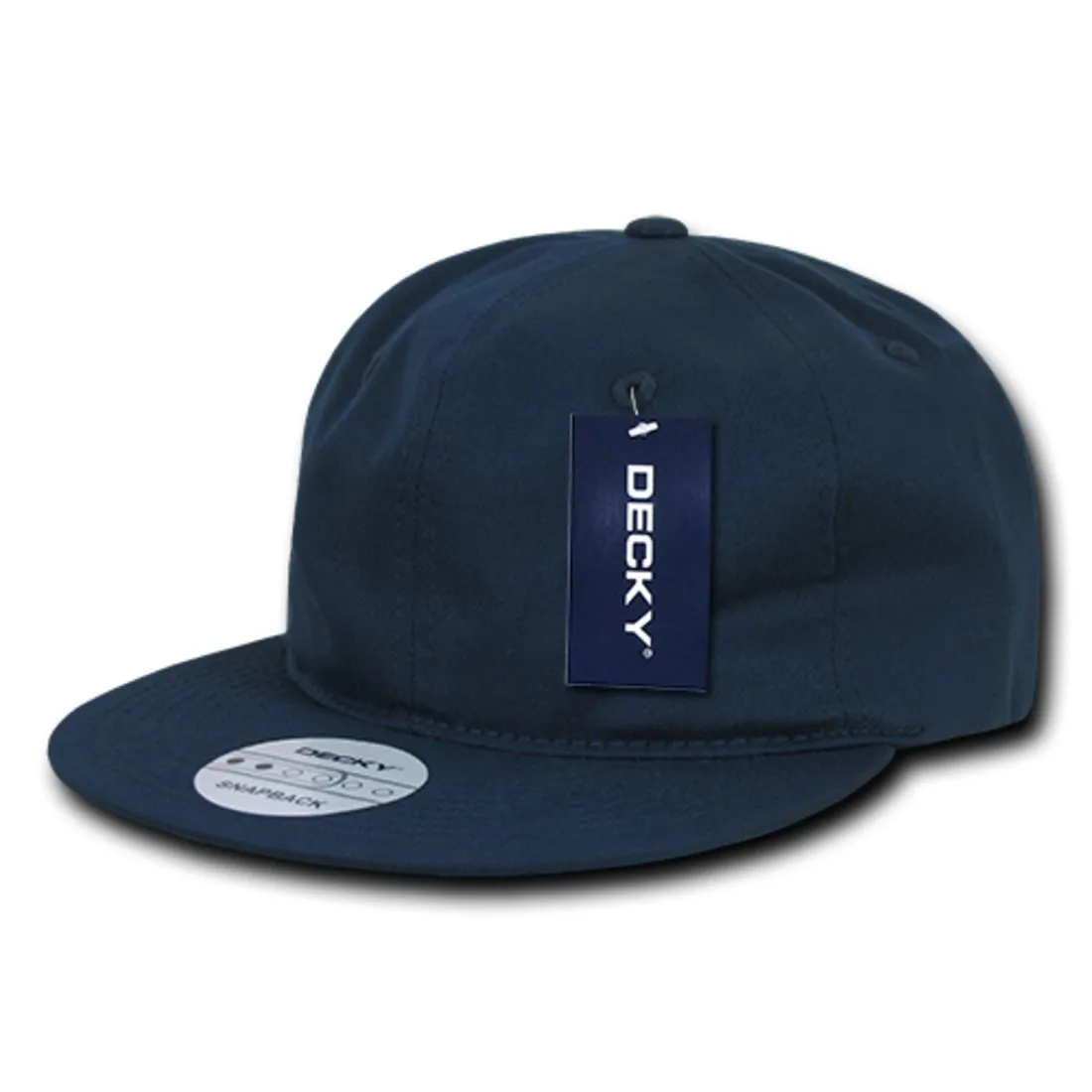 Decky 370 Relaxed Cotton High Profile Snapback Hats 6 Panel Flat Bills Dad Caps