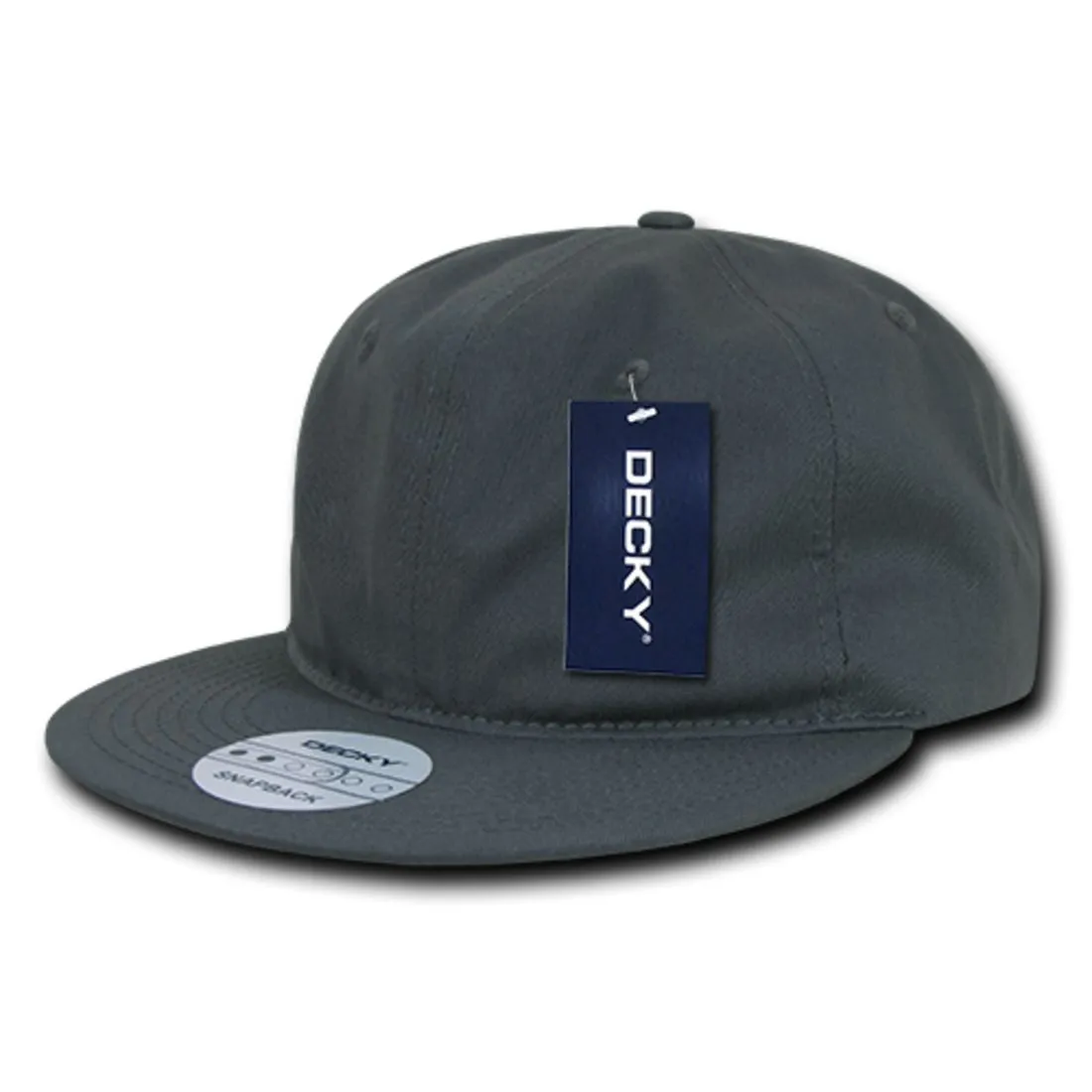 Decky 370 Relaxed Cotton High Profile Snapback Hats 6 Panel Flat Bills Dad Caps