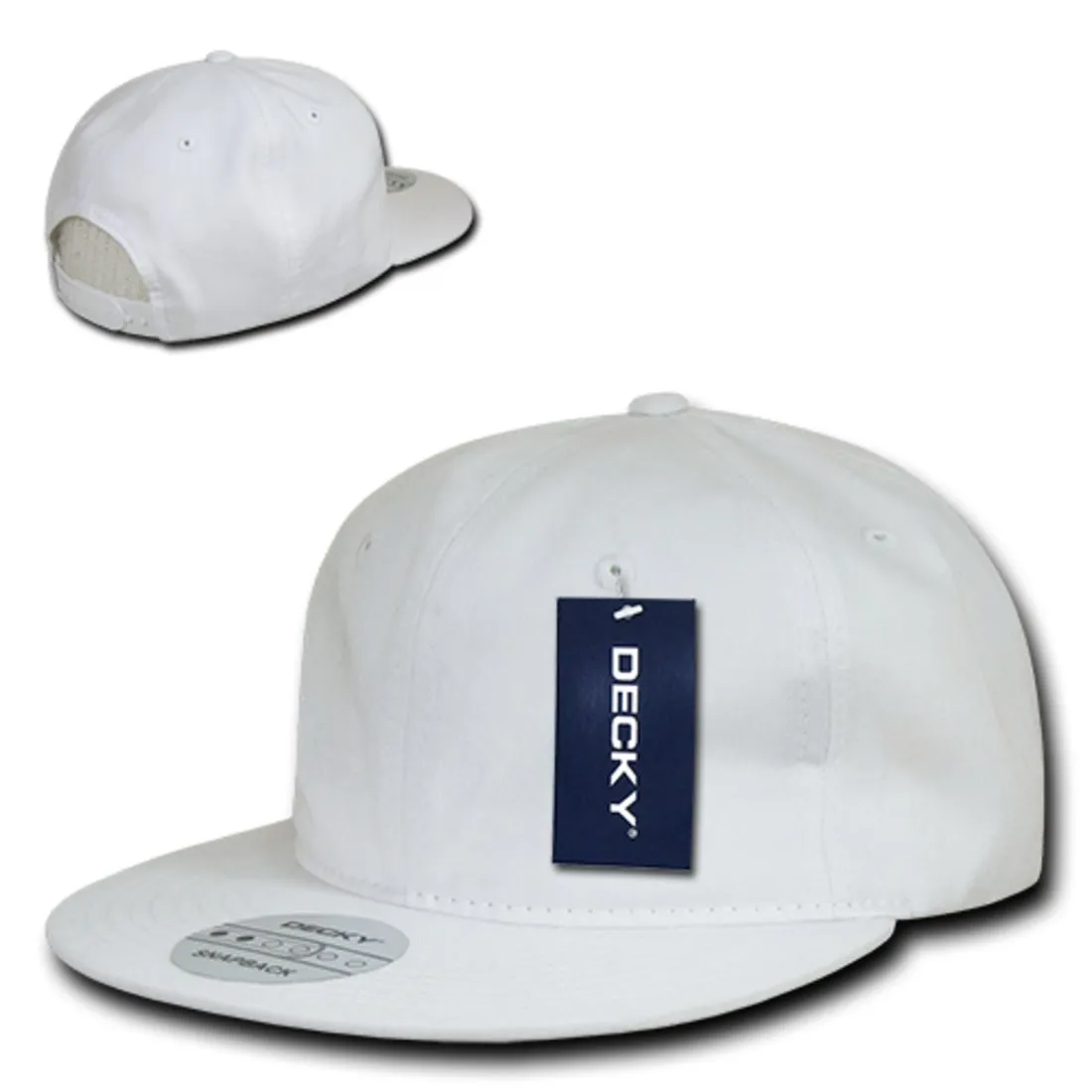 Decky 370 Relaxed Cotton High Profile Snapback Hats 6 Panel Flat Bills Dad Caps