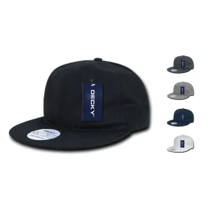 Decky 370 Relaxed Cotton High Profile Snapback Hats 6 Panel Flat Bills Dad Caps