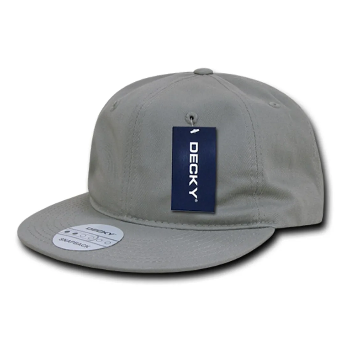 Decky 370 Relaxed Cotton High Profile Snapback Hats 6 Panel Flat Bills Dad Caps