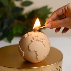 Decorative Candles for Home Decor | Scented Candles for Home Decoration | Home Decor Items | Home Decoration Items | Scented Candles for Home (Brown), Globe Candles Home Decor Items (Lavender)