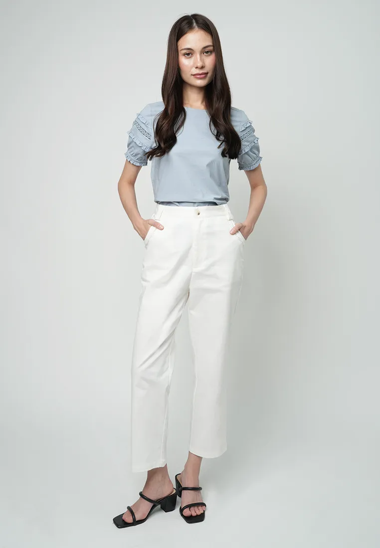 Delia Relaxed Pants with Braided Pocket Detail