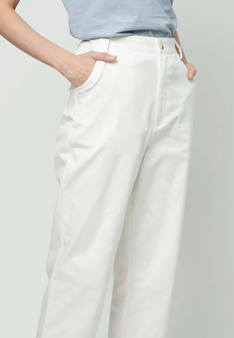 Delia Relaxed Pants with Braided Pocket Detail