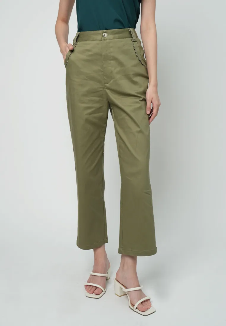 Delia Relaxed Pants with Braided Pocket Detail