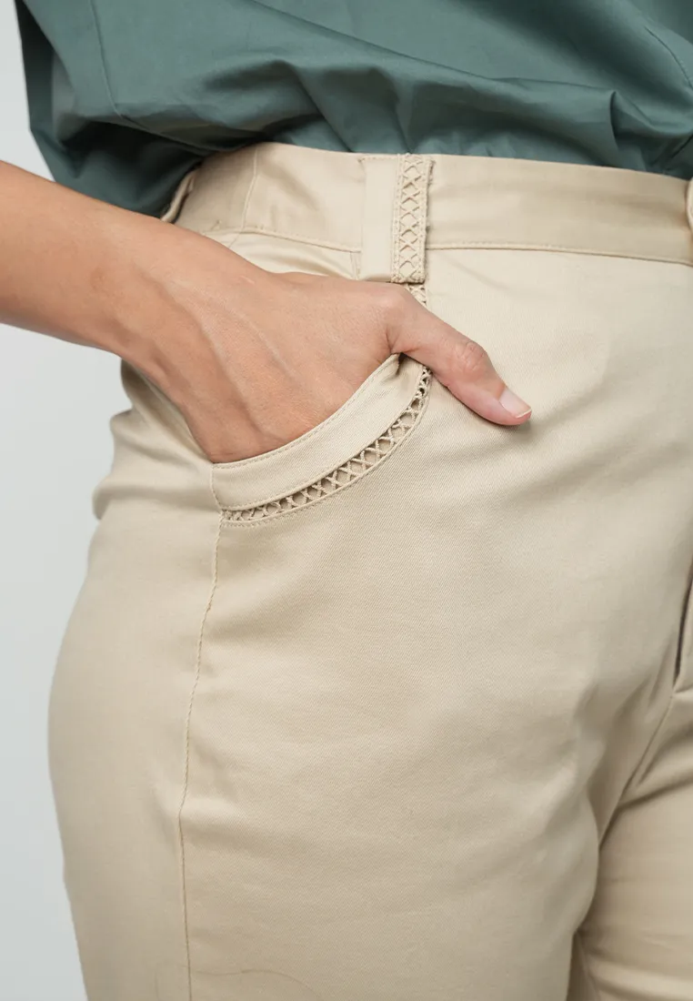 Delia Relaxed Pants with Braided Pocket Detail