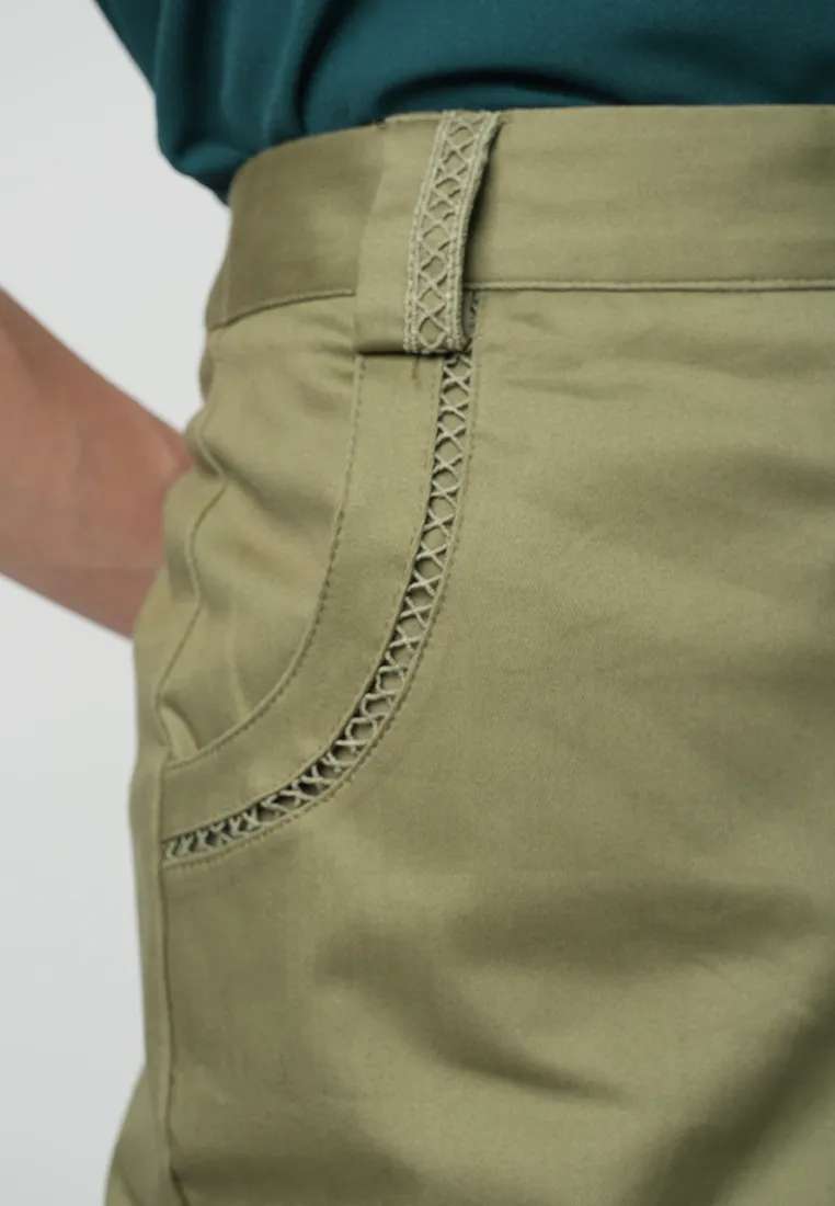 Delia Relaxed Pants with Braided Pocket Detail