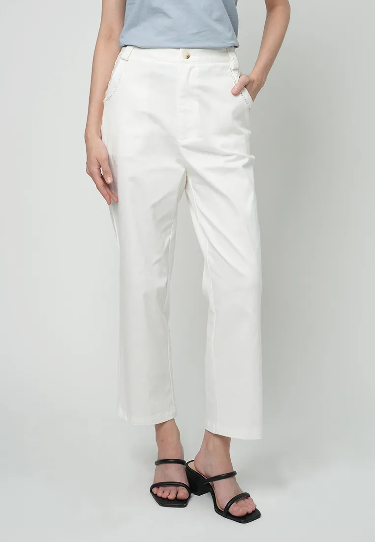 Delia Relaxed Pants with Braided Pocket Detail
