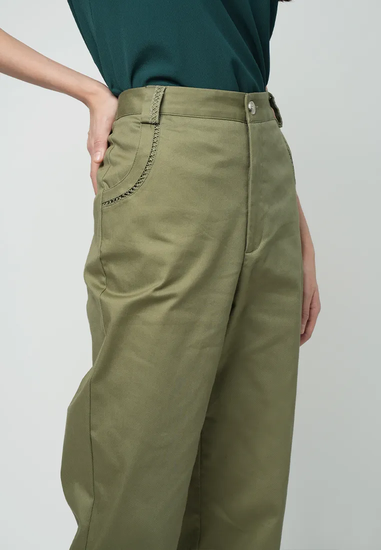 Delia Relaxed Pants with Braided Pocket Detail