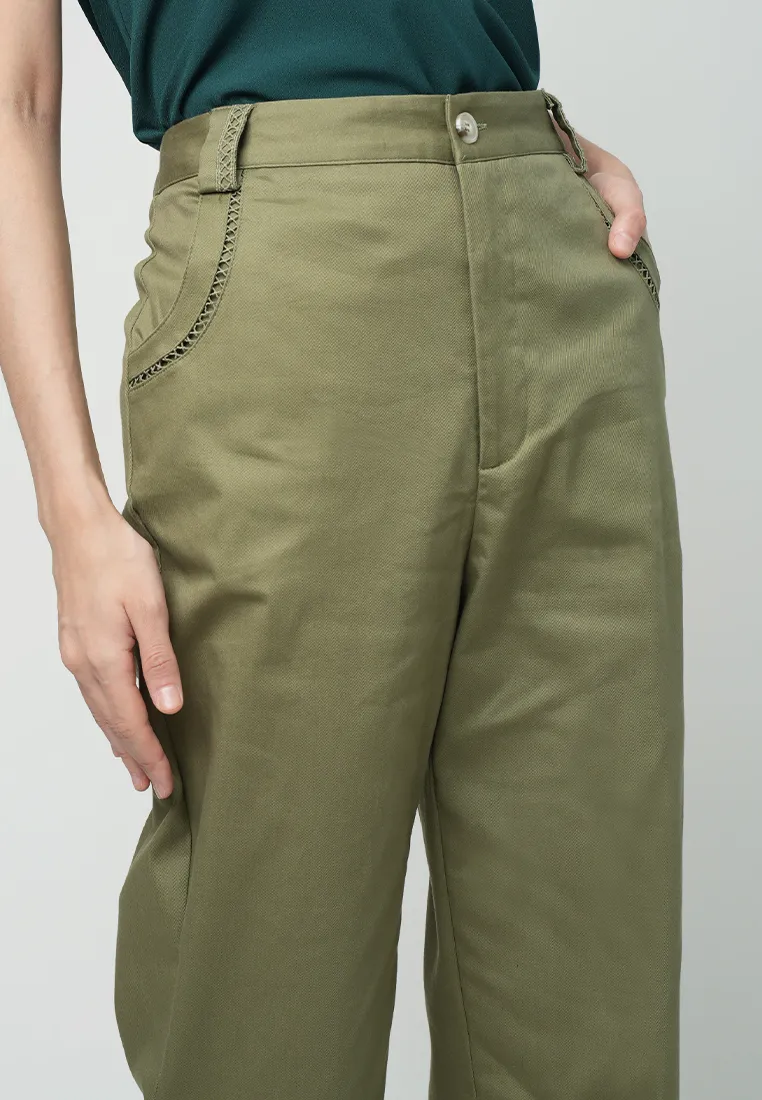Delia Relaxed Pants with Braided Pocket Detail