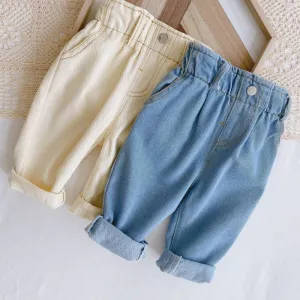 Denim Pants with Stretchy Waistband