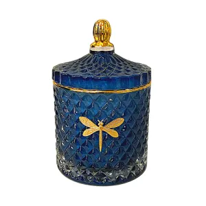 Dragonfly Bella Candle - Blu & Gold