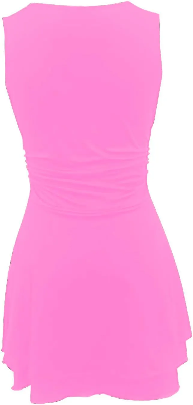 Dresses for Women Sexy Low Cut Square Neck Sleeveless Ruched Waist Ruffle Tiered Layered Flowy A Line Short Mini Dress