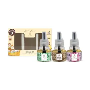 EKAM Mahogany, Rose & Jasmine 45ML Each Pack of 3 Scented Plug-in Air Room Fresheners Refill | Premium Fragrances | Used for Home Freshener, Room Freshener, Bathroom Freshener, Home Fragrance