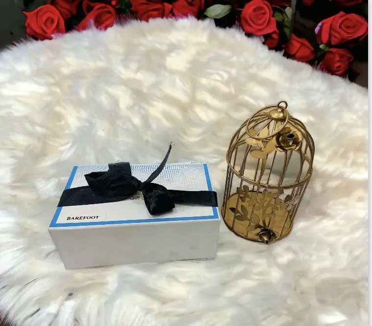 ELEGANTE HOMEZ Magnetic Gift Box of Chunk Pillar Candle with 7inch Metal Cage Aroma Therapy Candles for Birthday Anniversary (2 Pcs)
