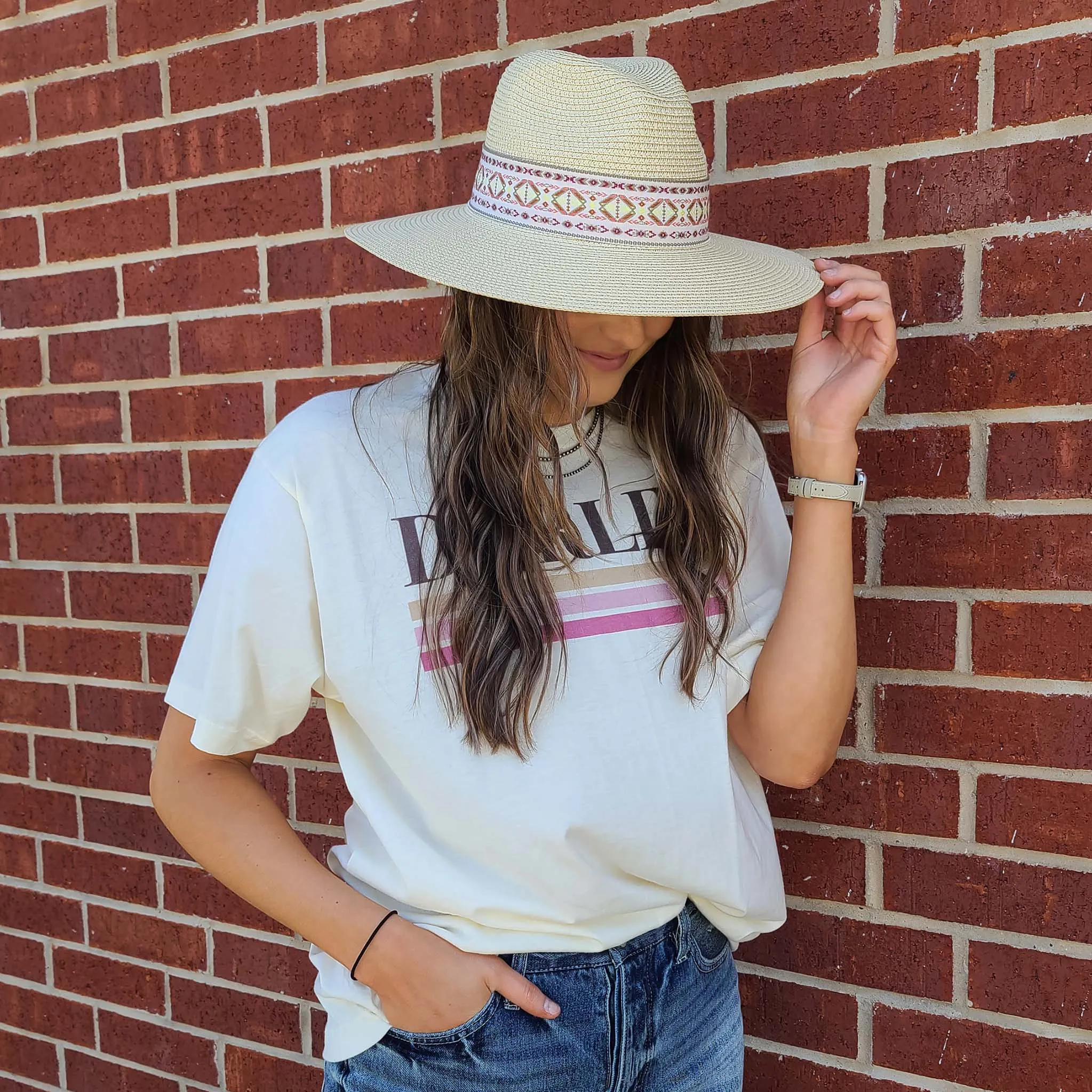 Fame Women's Fedora w/ Multi Colored Band