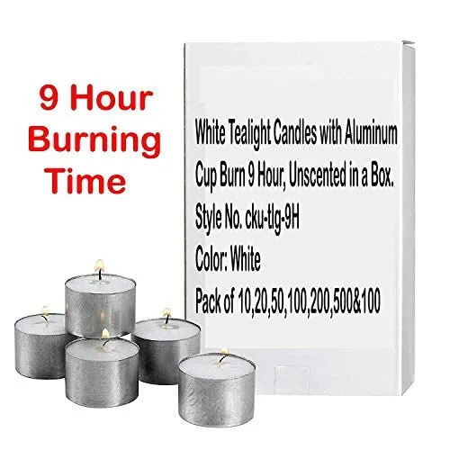 FIVON Unscented White Jumbo Tea Lights Candles for Home Decoration and Diwali Celebrations | Wax Candles 8-9 Hour Burning Time | Home Decoration Smokeless Tealight Wax Candles - Pack of 100