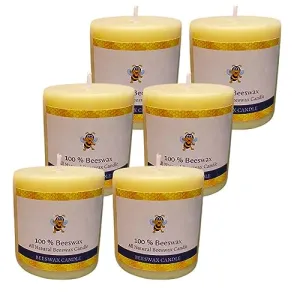 Floish Decor Premium Bees Wax Pillar Candles Set | Home Decor Candles | Candles Gift Set | 2x2 Inches (Jasmine, Pack of 6)