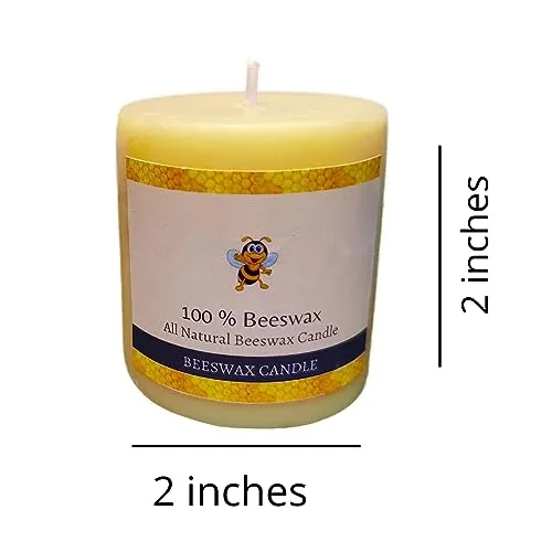 Floish Decor Premium Bees Wax Pillar Candles Set | Home Decor Candles | Candles Gift Set | 2x2 Inches (Jasmine, Pack of 6)