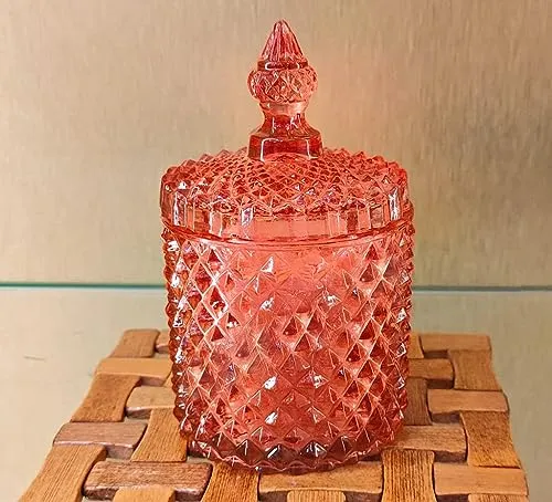 Floish Decor Premium Scented Diamond Crystal Candle | Home Decor Candle | Scented Candle for Gift (Rose)