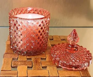 Floish Decor Premium Scented Diamond Crystal Candle | Home Decor Candle | Scented Candle for Gift (Rose)