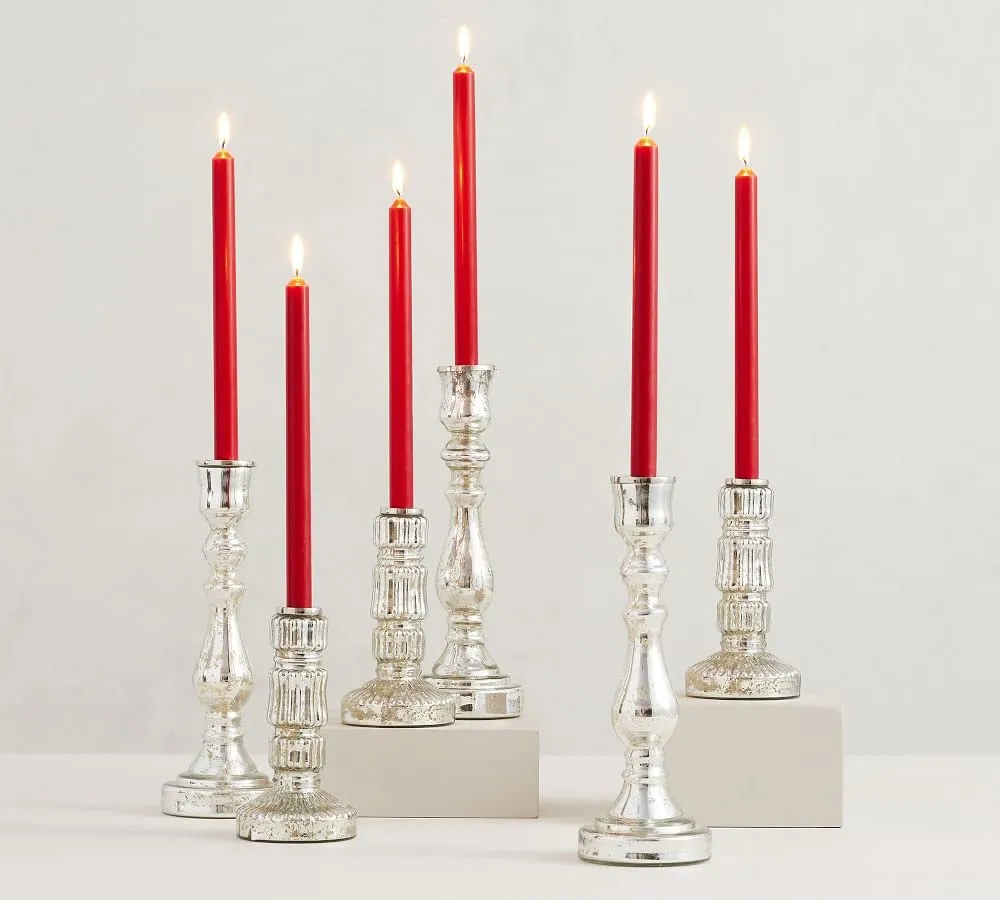 Floryn Decor Long Red Taper Candles | Elegant Long Candles for Your Home Decor | Each Candle is 10 inches Long, Smokeless & Dripless (Pack of 12)