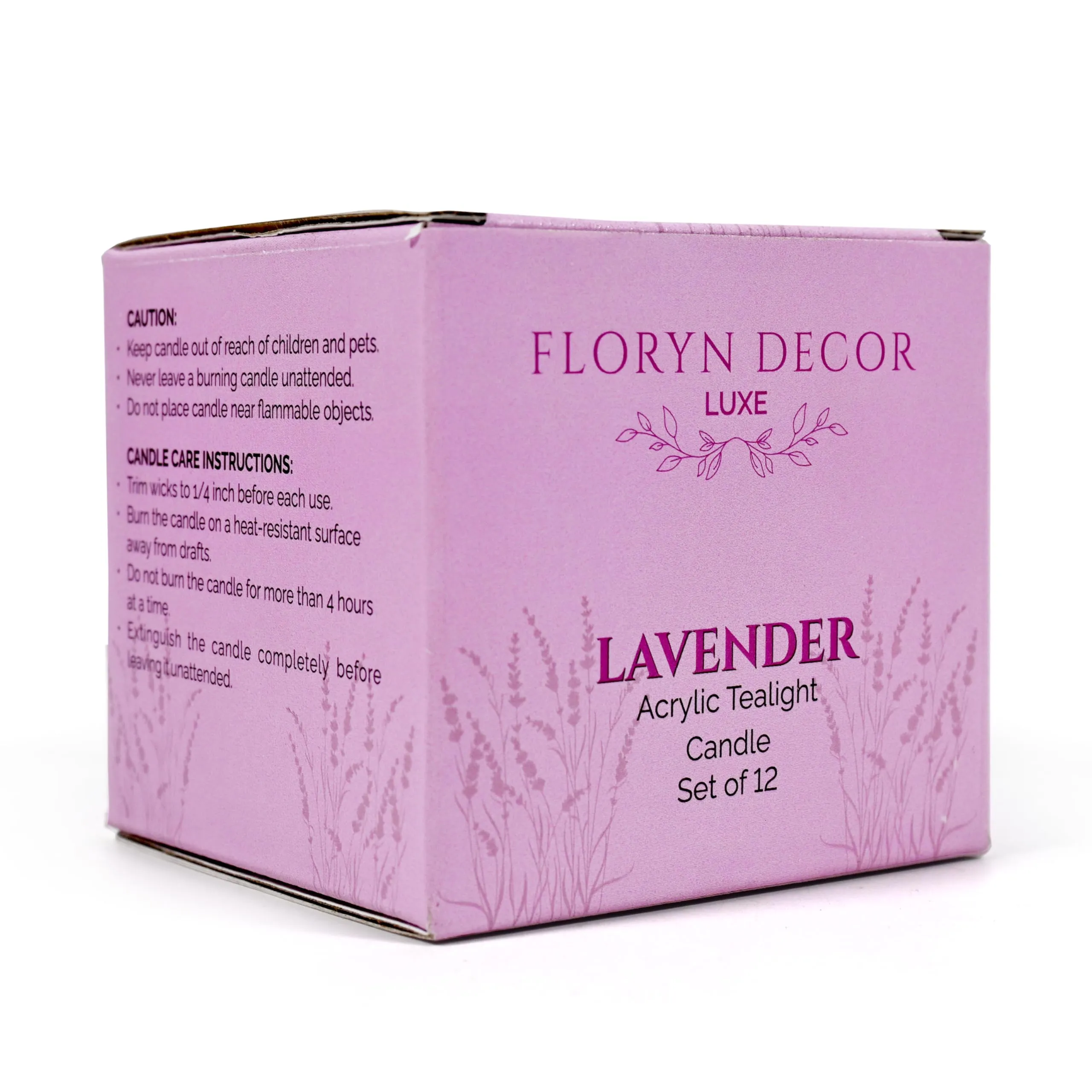 Floryn Decor Luxe Luxurious Lavender Scented Tealight Candles | Long Burning Tea Light Candle- Pack of 12, Soy Wax (Set of 96)