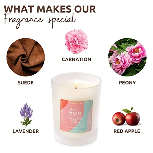 Folkulture Scented Candles for Home or Candle Gifts for Women |Ruby Peony and Suede | 50 Hrs of Burn Time | 7.06 Oz Soy Candles Jar | Mothers Day Gifts from Daughter & Son for Mom (Best Mom Award)