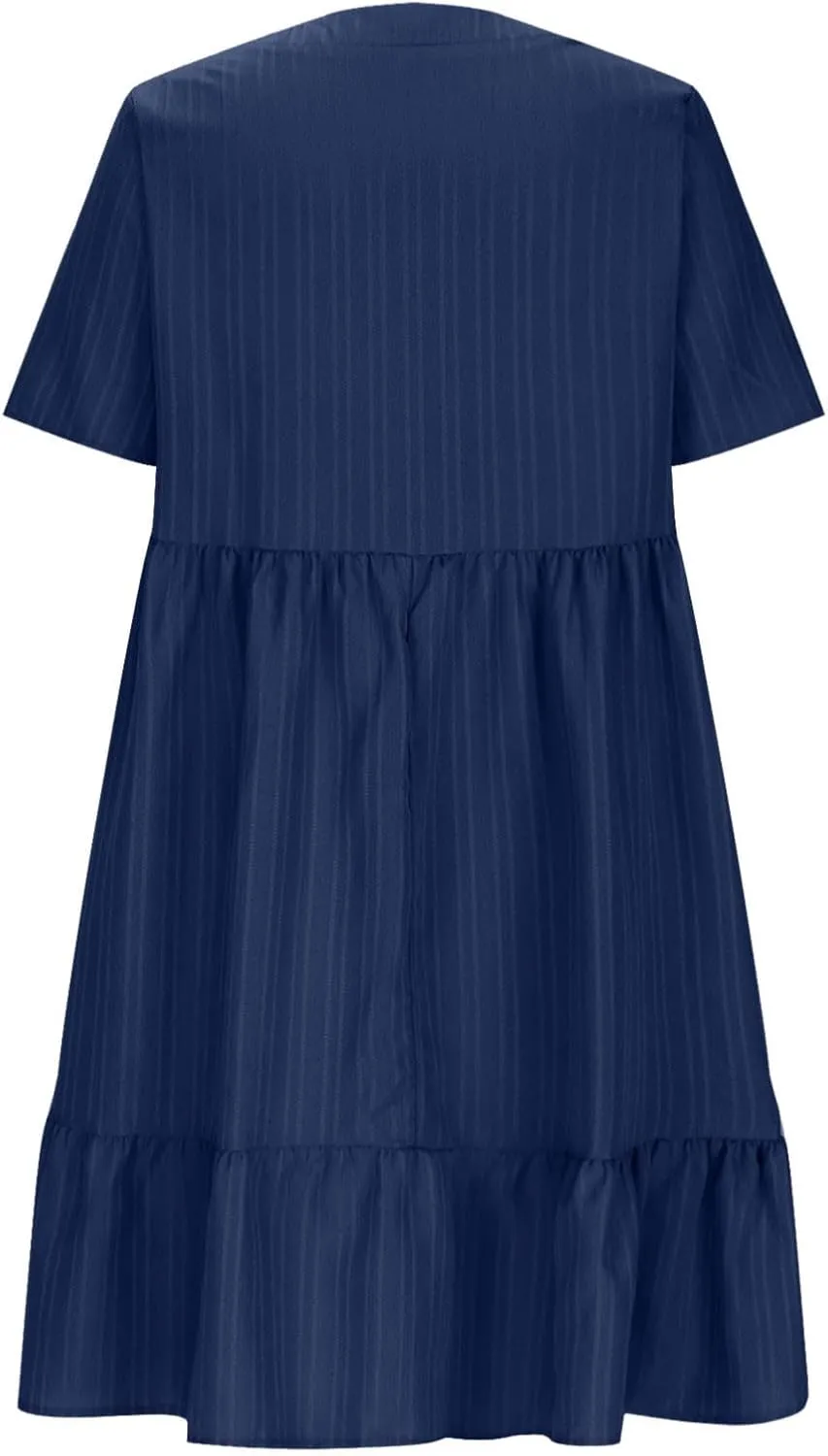 FZYLQY Womens Casual Dresses Short Sleeve V Neck Loose Fit Swing Dress Trendy Comfy Summer Sundresses Beach Mini Dresses