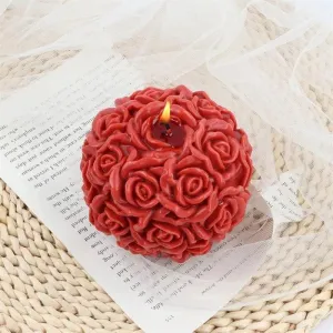 Garden of Tranquility: A Captivating Tapestry of Elegance - Hand-Poured 3D Rose Scented Mini Candle for Romantic Evenings and Serene Moments
