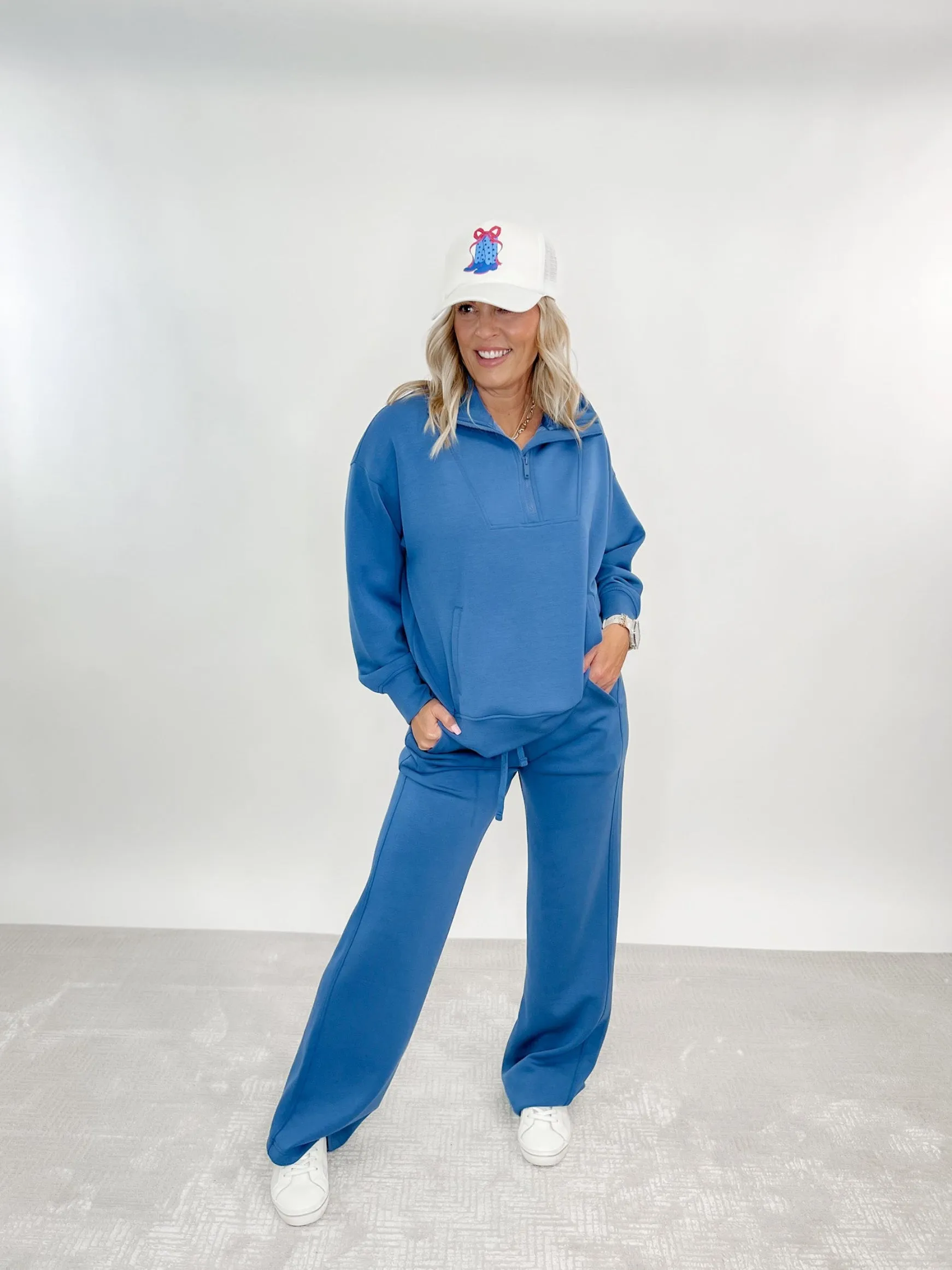 Get What you Want Scuba Straight Leg Pant, Paradise Blue