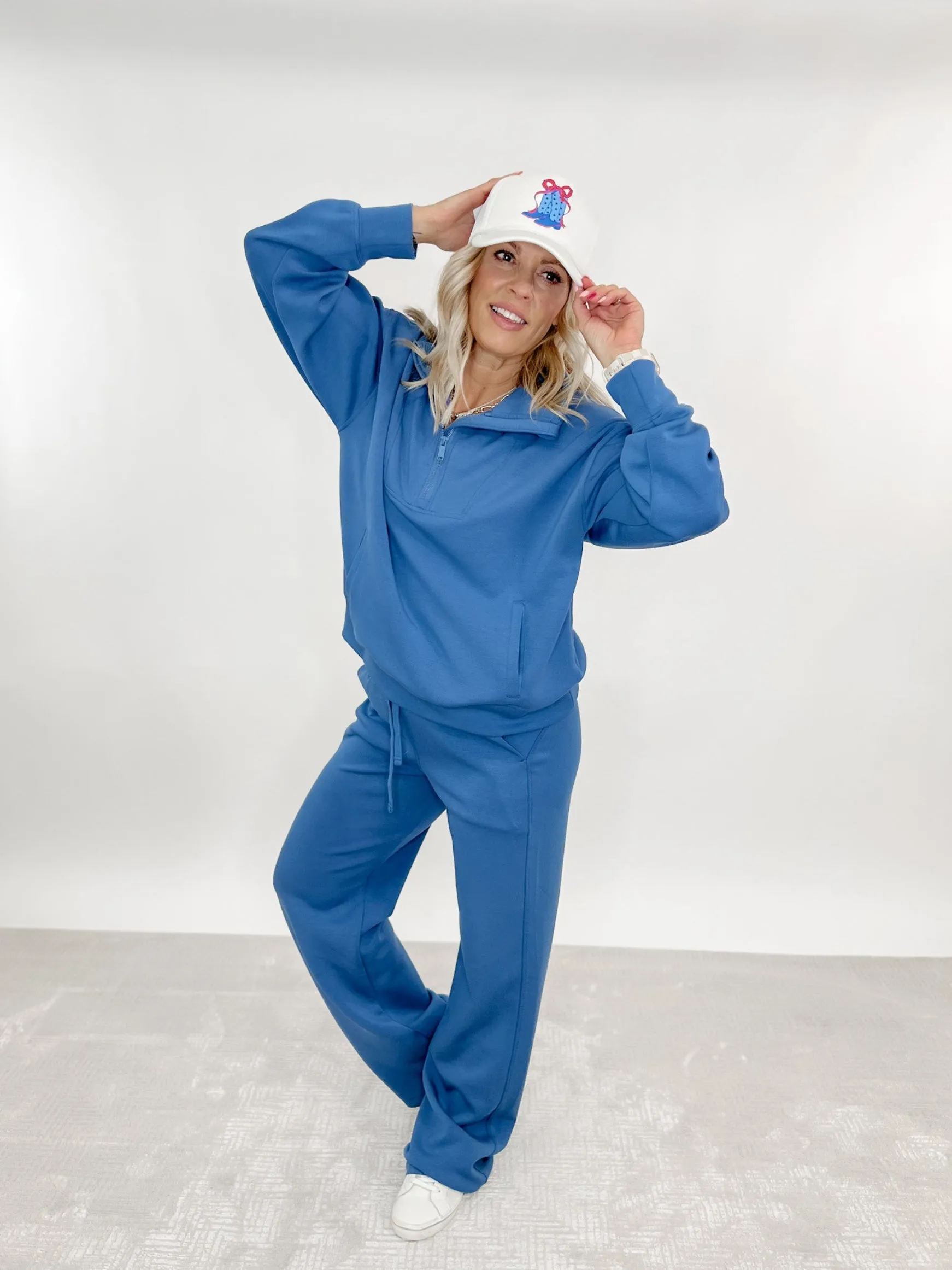 Get What you Want Scuba Straight Leg Pant, Paradise Blue