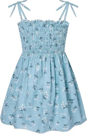 Girls Dresses, Toddler Dress, Little Toddler Girls' Flower Summer Strap Dresses,Backless Cute Floral Sundress for Kids