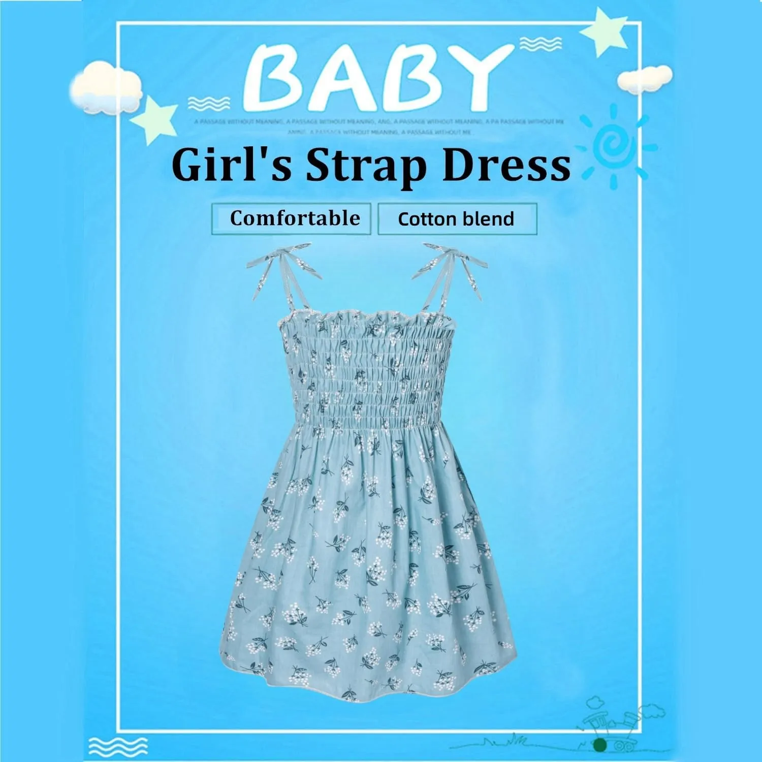 Girls Dresses, Toddler Dress, Little Toddler Girls' Flower Summer Strap Dresses,Backless Cute Floral Sundress for Kids