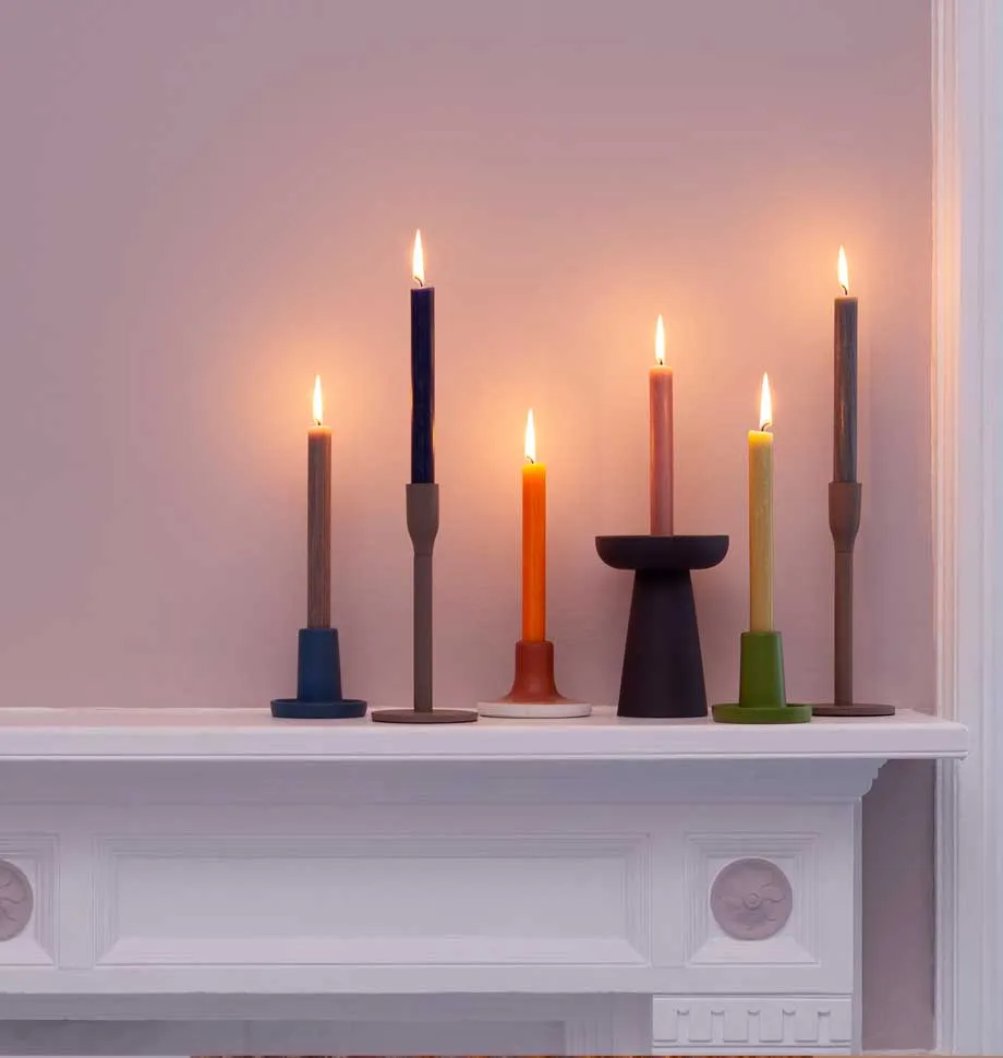 Grey 8 inch Dinner Candles x 20