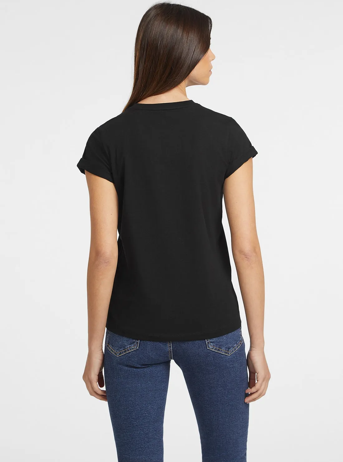 Guess Jeans Black Script Logo T-Shirt